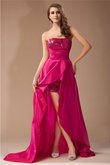 A Linie Empire Taille Hoch Niedrig Taft Prinzessin Ballkleid