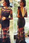 Robe de bal sexy col en bateau col en v foncé appliques en forme