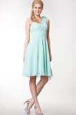 Robe demoiselle d'honneur facile nature avec fleurs en chiffon d'épaule asymétrique