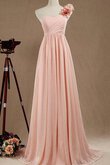 Ein Schulter Chiffon a linie bodenlanges langes Brautjungfernkleid