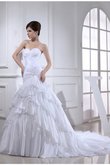 Robe de mariée longue avec sans manches avec lacets de sirène appliques