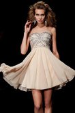 Abito Homecoming in Chiffon Senza Maniche Mini Principessa con Perline