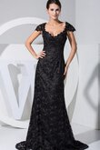 Vestido de Noche de Corte Recto de Apliques de Queen Anne