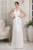 Abito da Sposa con Applique Semplice Senza Maniche Cerniera Tubino