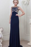Robe de bal charmeuse simple manche nulle col ras du cou trou serre