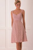 Vestido de Dama de Honor de Corte-A de Volantes Adorno de Cremallera de Natural