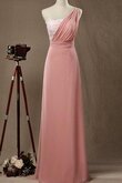 Sencillo Vestido de Dama de Honor en Gasa de Encaje Adorno
