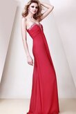 Chiffon gerüschtes plissiertes Herz-Ausschnitt bodenlanges Abendkleid