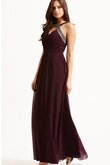 Robe demoiselle d'honneur longue charmeuse trou de serrure a-ligne