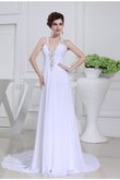 Abito da Sposa V-Scollo Semplice con Applique Principessa Alta Vita