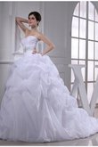 Abito da Sposa con Perline in Organza Allacciato Cuore Lunghi