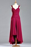 Robe demoiselle d'honneur naturel de traîne courte en forme encolure ronde manche nulle