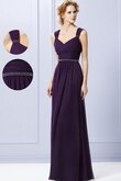 Robe demoiselle d'honneur avec gradins a-ligne v encolure avec perle