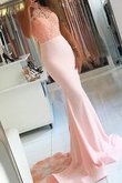 Robe de soirée naturel longue en satin avec zip elevé