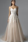 Robe de mariée naturel col en forme de cœur en dentelle appliques cordon