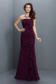Meerjungfrau Stil Ärmelloses Chiffon Bodenlanges Brautjungfernkleid mit Empire Taille