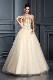 Duchesse-Linie Empire Taille Anständiges Quinceanera Kleid mit Perlen ohne Ärmeln