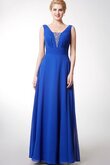Robe demoiselle d'honneur plissé romantique ruché avec perle avec cristal