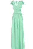 Abito da Damigella con Piega Naturale monospalla in Chiffon Cappellino A Terra