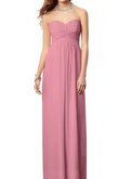 Abito da Damigella con Increspato A Terra Cerniera in Chiffon Cuore A-Line