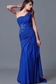 Abito da Sera Cerniera in Chiffon Lungo A Terra con Applique Formale