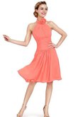 Robe douce seize plissé romantique ruché au niveau de genou avec fleurs