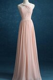 Spaghetti Träger A-Linie Chiffon plissiertes romantisches bodenlanges Brautjungfernkleid