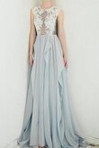 Elegante Vestido de Dama de Honor en Gasa de Barco de Encaje Adorno
