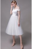 Reißverschluss Fabelhaft A-Line Kurzes Brautkleid mit Knöpfen