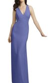 Robe demoiselle d'honneur v encolure maillot trou serre en satin