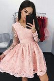 Vestido de 15 años de Corte princesa de Moda de Natural de Escote en V