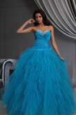 A-Linie gerüschtes Duchesse-Linie Quinceanera Kleid aus Tüll mit Rüschen