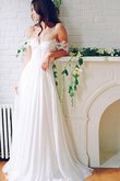 Abito da Sposa Romantico Cerniera Semplice con Piega con Manica Corte Fuori dalla spalla