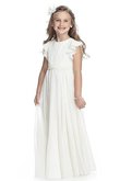 Prinzessin Chiffon Normale Taille Ärmelloses Bodenlanges Blumenmädchenkleid