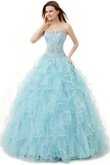 Robe douce seize en tulle manche nulle en chute avec cristal de mode de bal