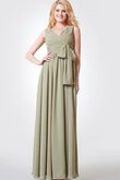 Abito da Damigella Formale E Informale Elegante A-Line V-Scollo con Increspato con Piega