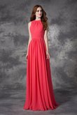 Chiffon A Linie Prinzessin Bodenlanges Brautjungfernkleid mit Rüschen