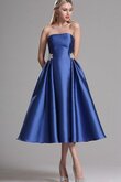 Ärmelloses Reißverschluss A Linie natürliche Taile wadenlanges Ballkleid mit Blume