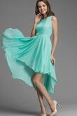 Robe demoiselle d'honneur plissé de col bateau encolure ronde en chiffon haut bas
