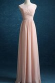 Plissiertes Ärmellos hoher Kragen bodenlanges Elegantes bescheidenes Brautjungfernkleid