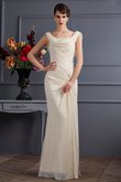 Chiffon Sittsames Bodenlanges Ballkleid ohne Ärmeln mit Natürlicher Taille