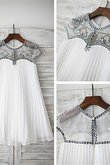 Abito da Cerimonia Bambini con Perline Tondo in Chiffon Principessa con Fiore