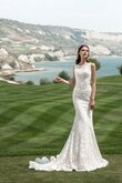 Robe de mariée sexy elégant trou serre avec ruban ceinture en étoffe