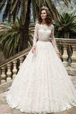 Abito da Sposa Coda A Strascico Corto con Piega radiosa con Applique con Fiore con Bottone