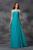 Ärmelloses A-Linie Chiffon Reißverschluss Bodenlanges Brautjungfernkleid