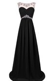 Robe mère de mariée de col bateau a-ligne avec perle trou de serrure en chiffon