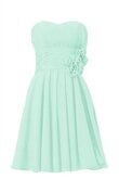 Robe demoiselle d'honneur plissage naturel avec fleurs avec zip ceinture