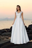 Abito da Sposa Medievale con Perline Lusso con Applique Senza Maniche