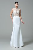 Robe de mariée longue naturel fermeutre eclair manche nulle en satin