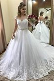 Vestido de Novia de Corte Evasé de Sala de Hasta el suelo de Espumoso